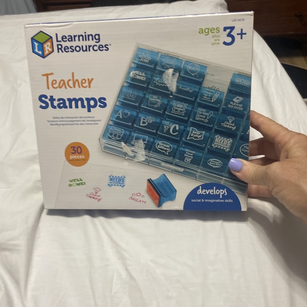 Learning Resources Jumbo Teacher Stamps Set‎ Of 30 In Case